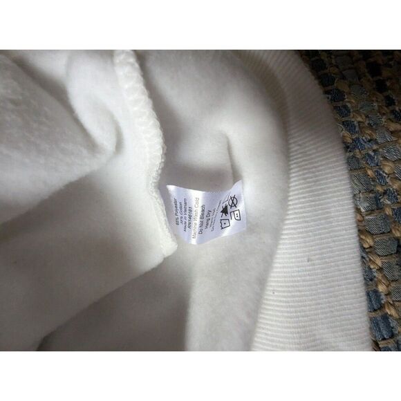 100 Thieves Center Logo Embroidered Hoodie White Thick Cotton Blend Cyber Grunge - Picture 11 of 12